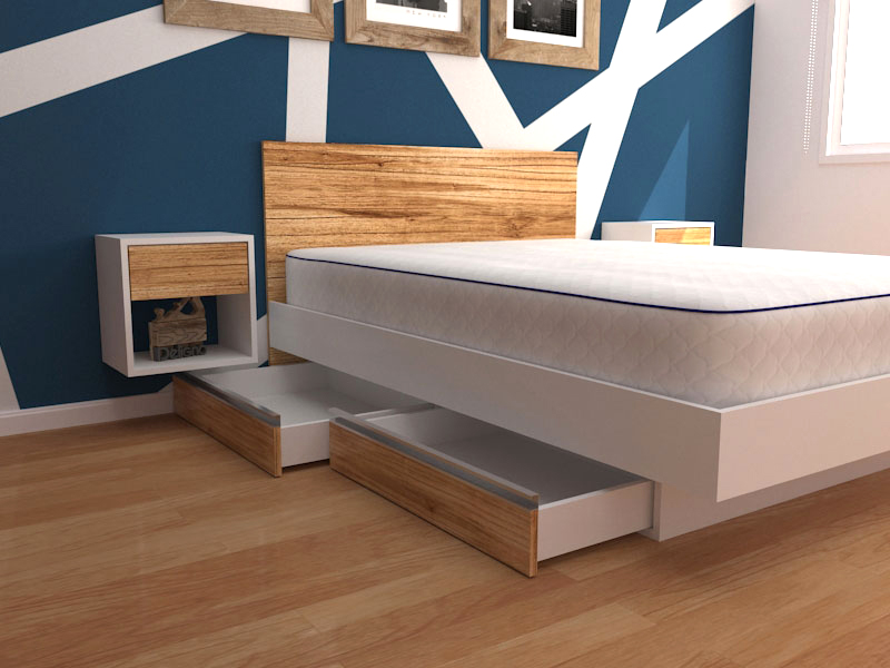 cama con cajonera
