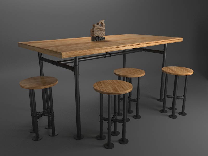 mesa comedor industrial pipe