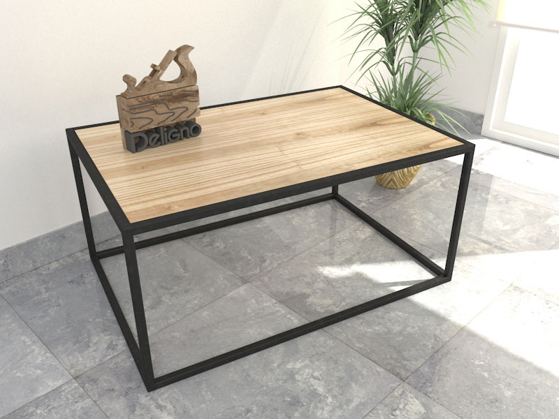 mesa ratona de hierro y madera
